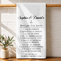 Personalized Recipe for Love Kitchen Towel Custom Gift for Couples Kitchen Towel GradoCreations