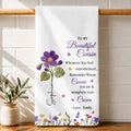 Personalized Kitchen Towel Gift for Cousin with Floral Design Kitchen Towel GradoCreations