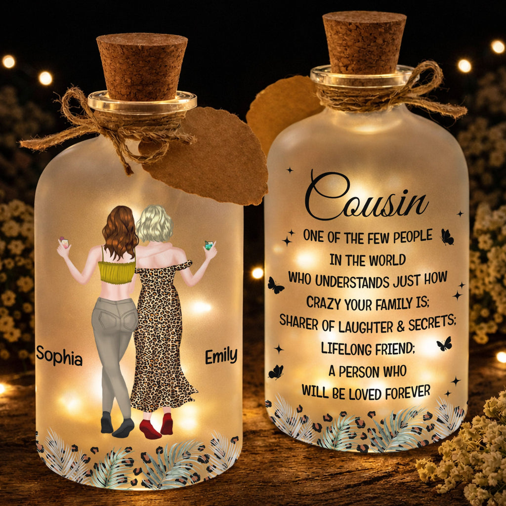 Personalized Short Bottle Light Custom Name Gift for Cousin Short Bottle Light GradoCreations