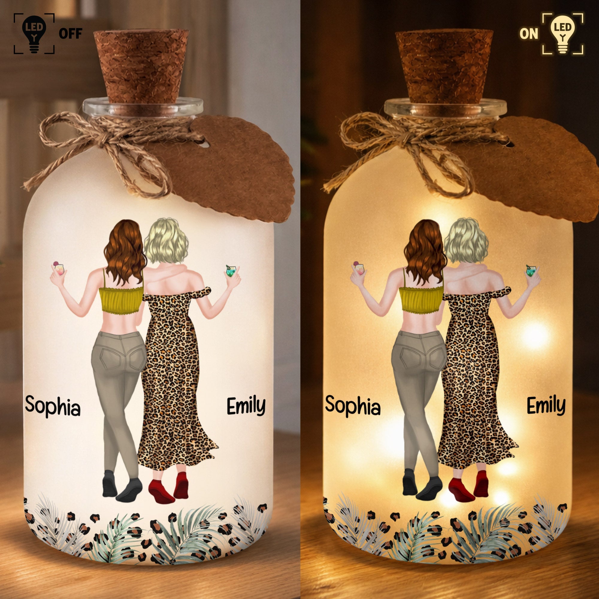 Personalized Short Bottle Light Custom Name Gift for Cousin Short Bottle Light GradoCreations