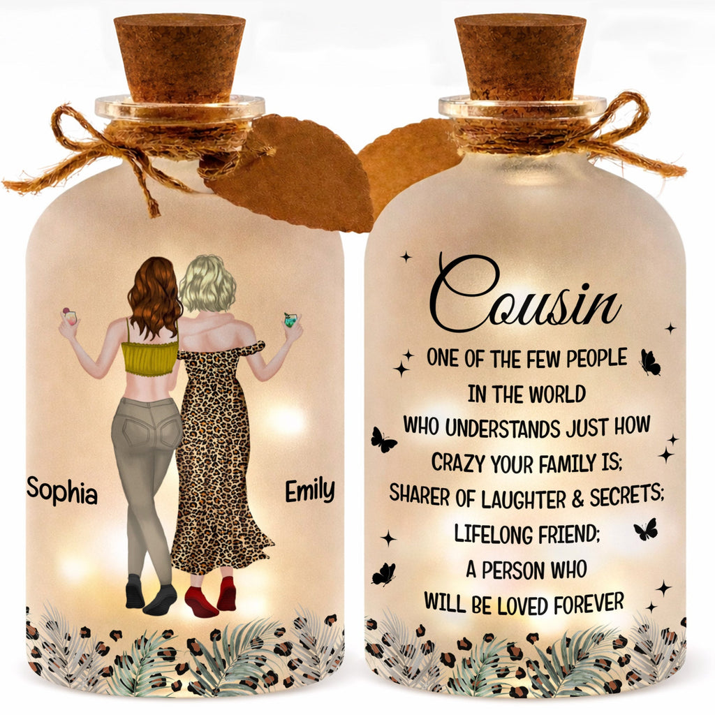 Personalized Short Bottle Light Custom Name Gift for Cousin Short Bottle Light GradoCreations