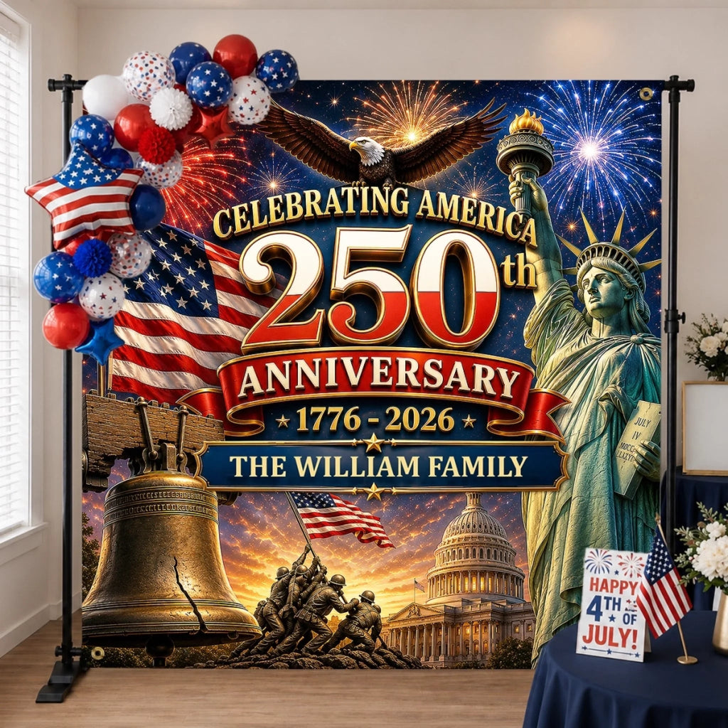 Personalized 250th Anniversary America Party Banner for Family