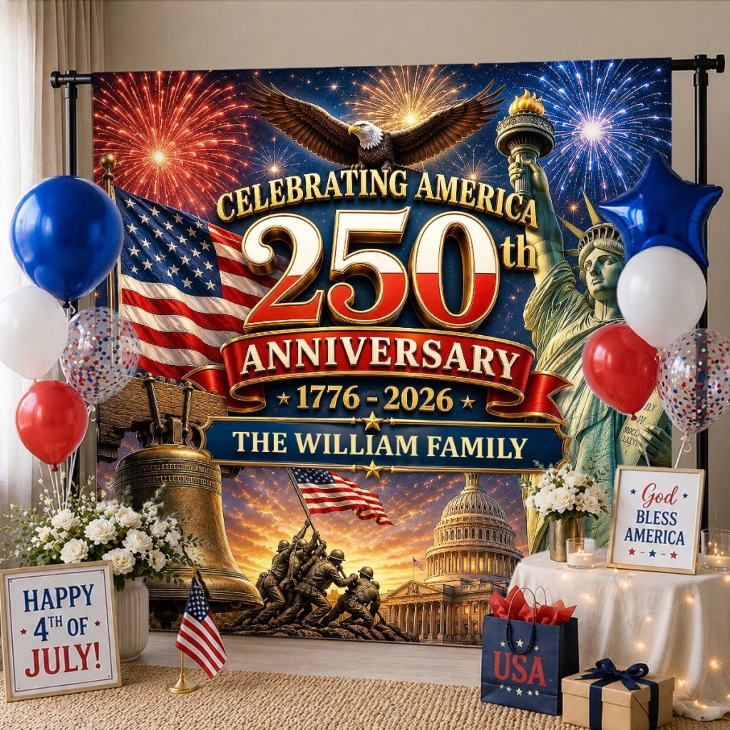 Personalized 250th Anniversary America Party Banner for Family