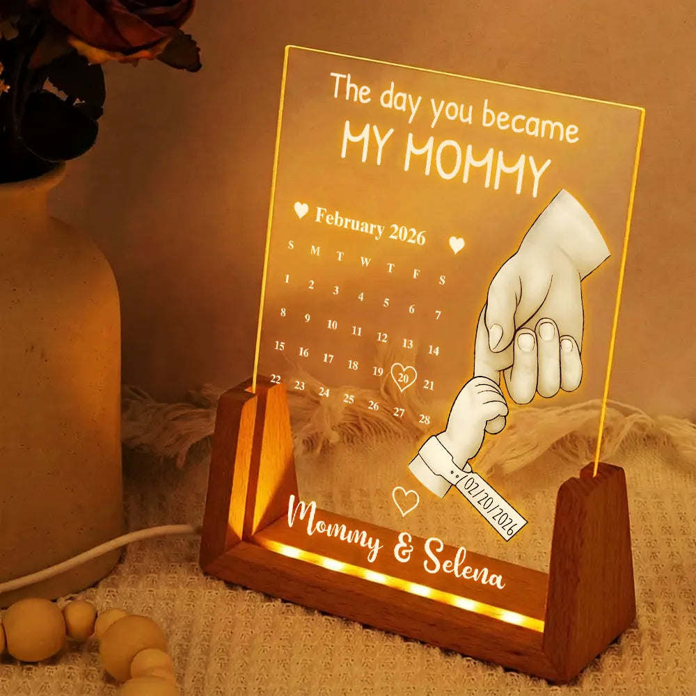 Personalized 3D LED Light Calendar Gift for Dad | Custom Date