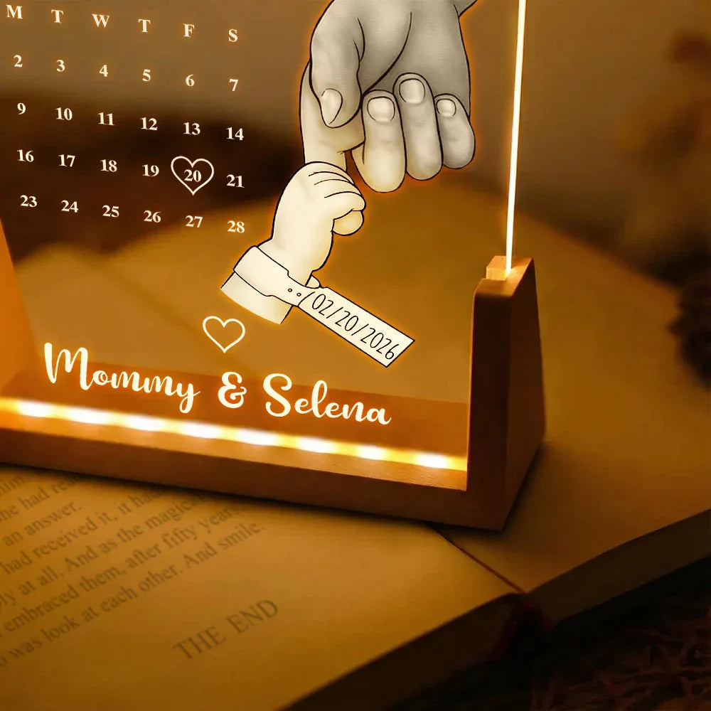 Personalized 3D LED Light Calendar Gift for Dad | Custom Date