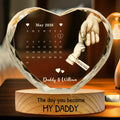 Personalized Crystal Heart Globe Lamp Gift for Dad - Custom Engraved Design
