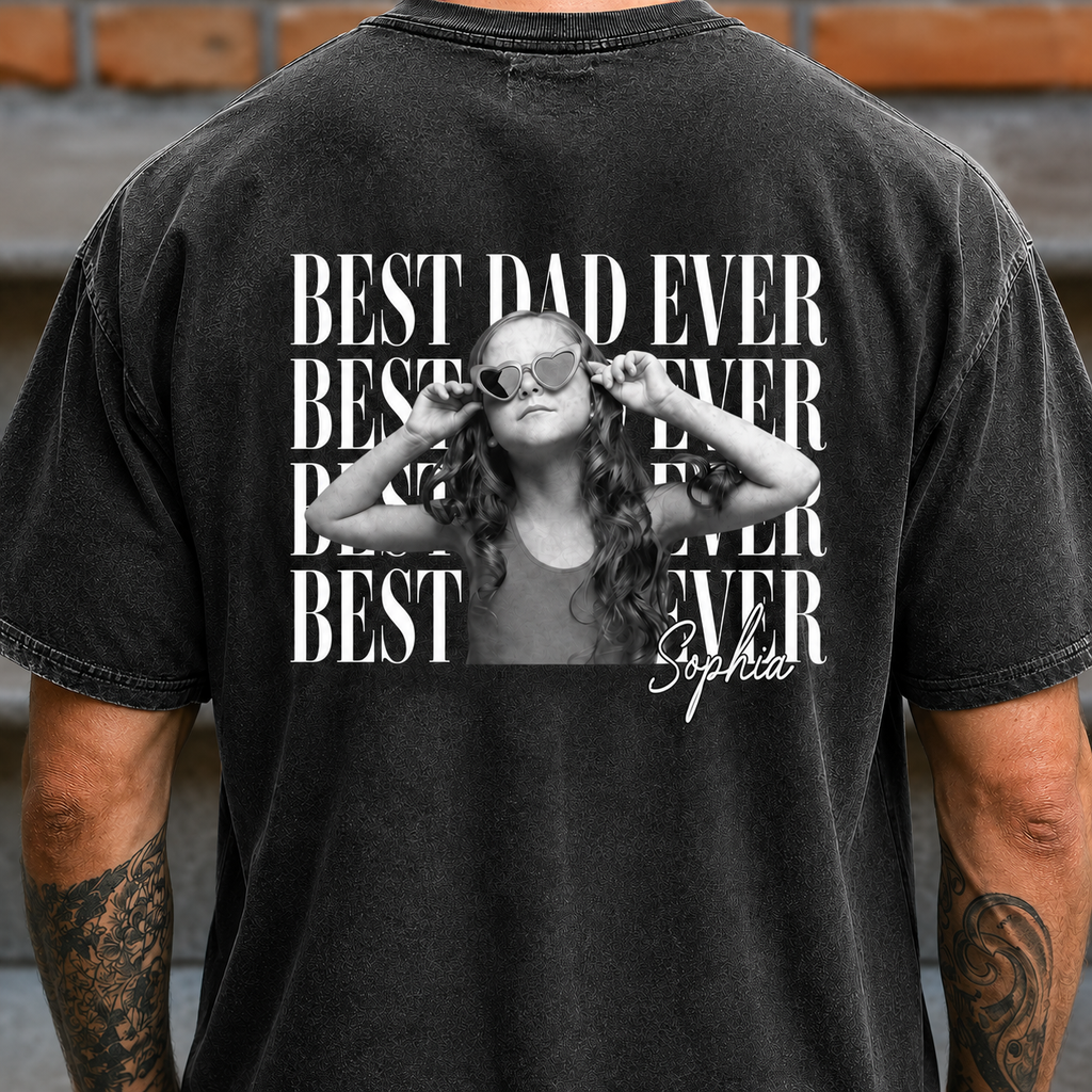 Personalized Comfort Shirt Custom Photo Gift for Dad Comfort Shirt Back GradoCreations