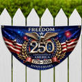 Personalized Non-Pleated Fan Flag Custom Family Name 250th Anniversary Gift HN590 - Non-Pleated Fan Flag GradoCreations