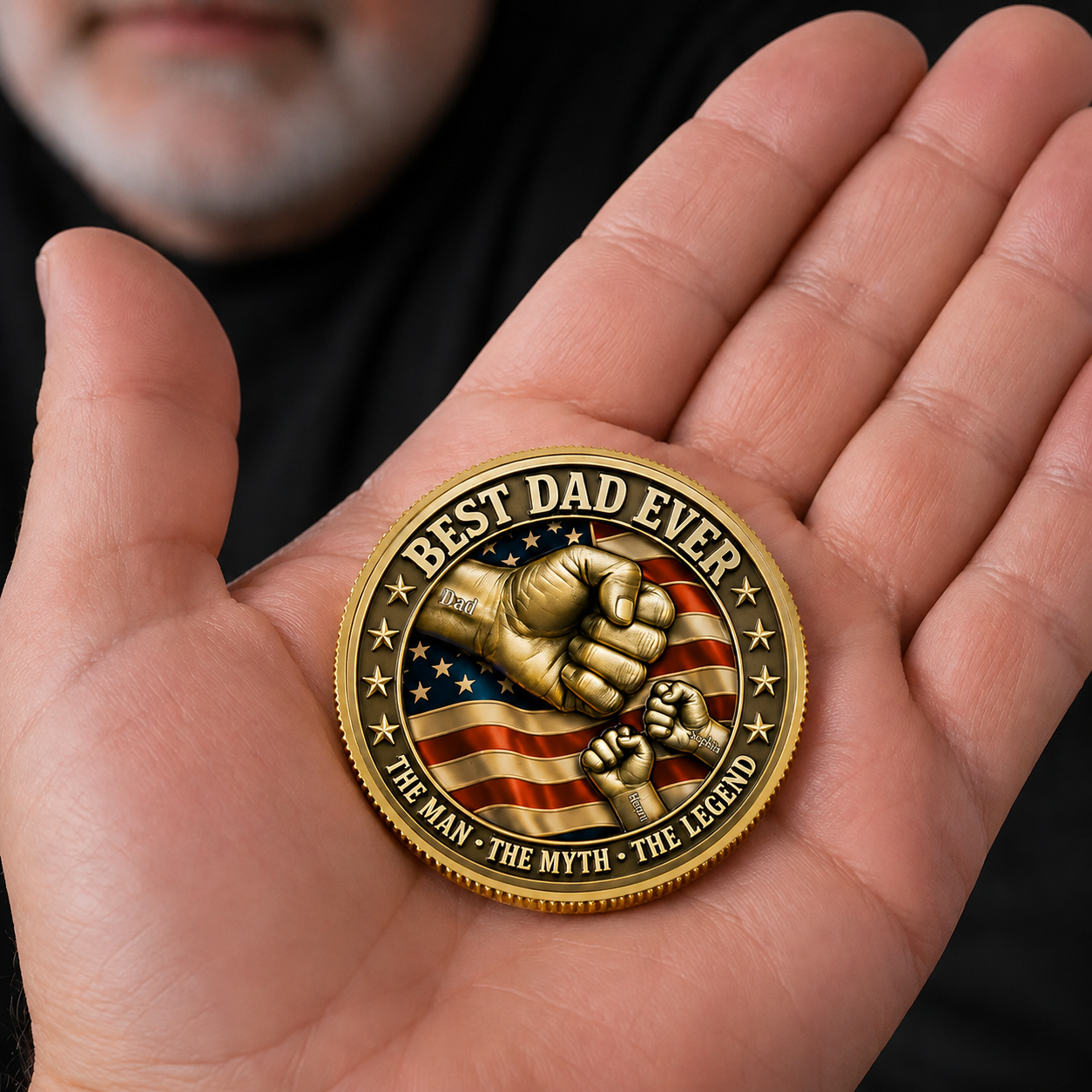 Personalized Best Dad Ever Coin with Custom Names Gift HN590 - Commemorative Coin FIX GradoCreations