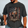 Personalized Comfort Shirt USA Patriotic Skull Graphic Gift Comfort Shirt FIX GradoCreations