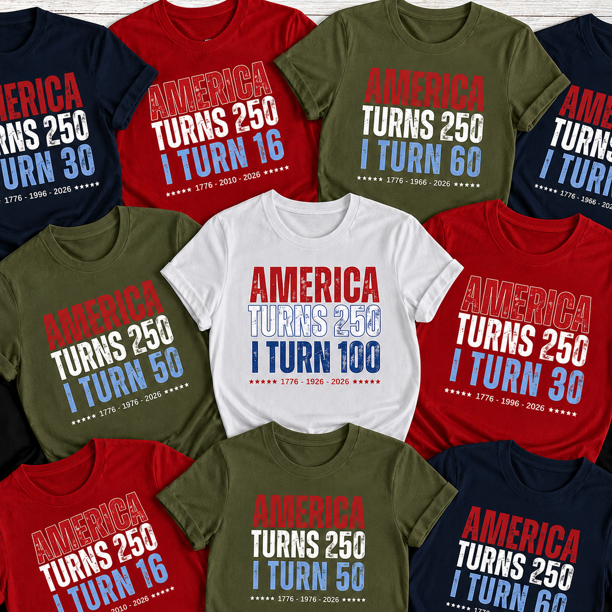 Personalized America 250 T-Shirt Custom Name Gift for 4th of July HN590 - Tshirt Fix GradoCreations
