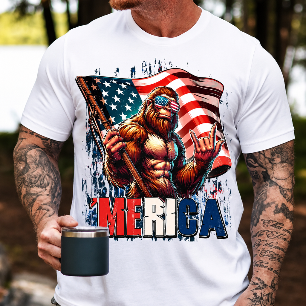 Funny Patriotic Bigfoot Shirt Custom 4th of July Gift Idea HN590 - Shirt fix GradoCreations