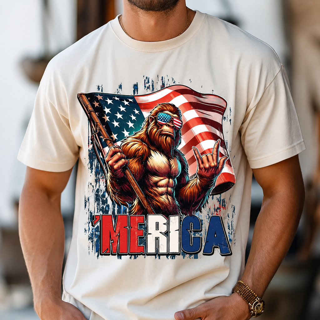 Funny Patriotic Bigfoot Shirt Custom 4th of July Gift Idea HN590 - Shirt fix GradoCreations
