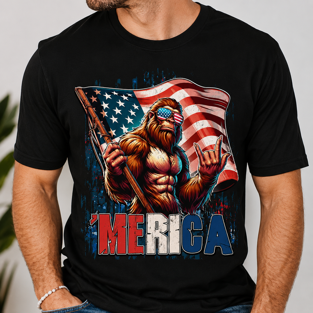 Funny Patriotic Bigfoot Shirt Custom 4th of July Gift Idea HN590 - Shirt fix GradoCreations