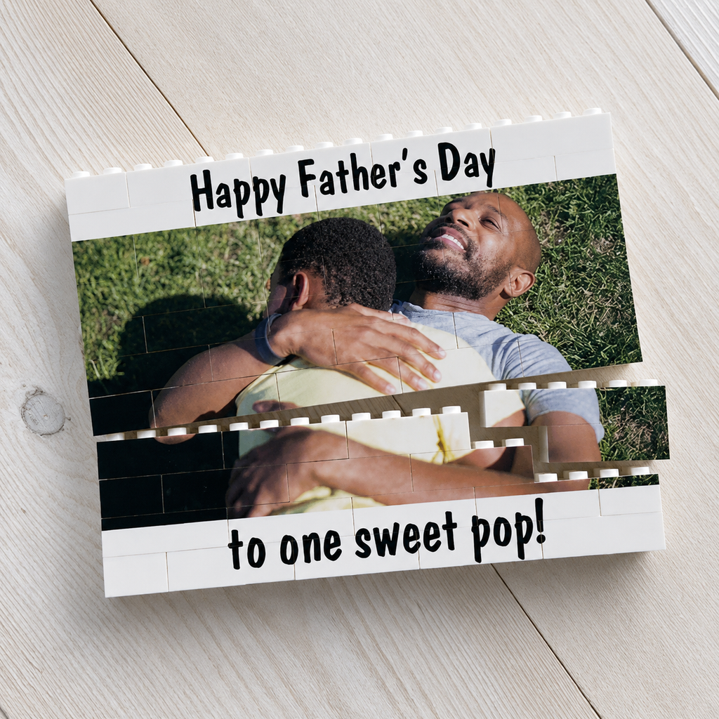 Personalized Photo Building Brick Block Gift for Dad HN590 - Building Blocks fix GradoCreations
