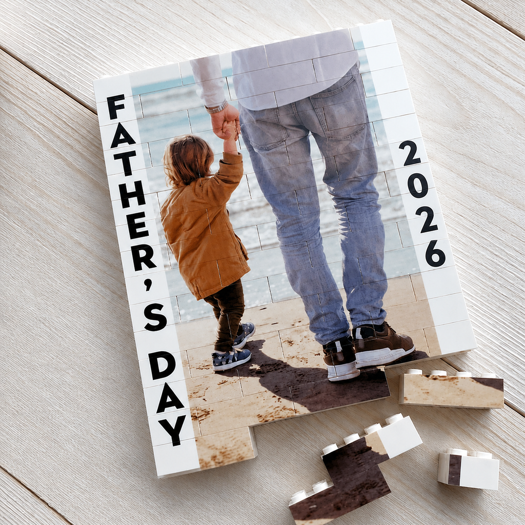 Personalized Photo Building Brick Block Gift for Dad HN590 - Building Blocks fix GradoCreations