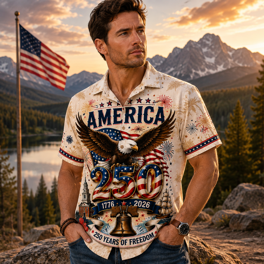 250 Years of Freedom Hawaiian Shirt for Dad Custom Gift HN590 - AOP Hawai Shirt Fix GradoCreations