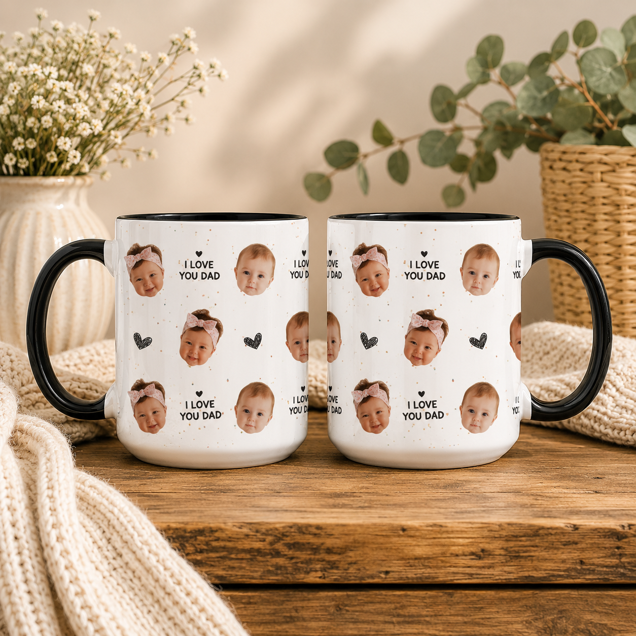 Personalized Ceramic Accent Mug Custom Photo Gift for Dad HN590 - Accent Mug In Full fix GradoCreations