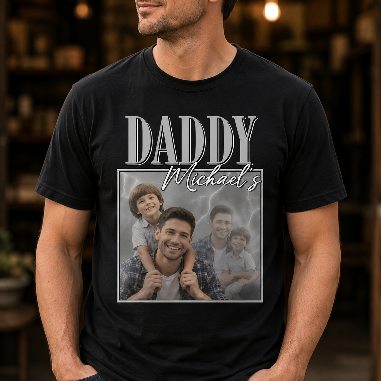 Personalized Photo T-Shirt Custom Name Gift for Dad HN590 - Tshirt GradoCreations