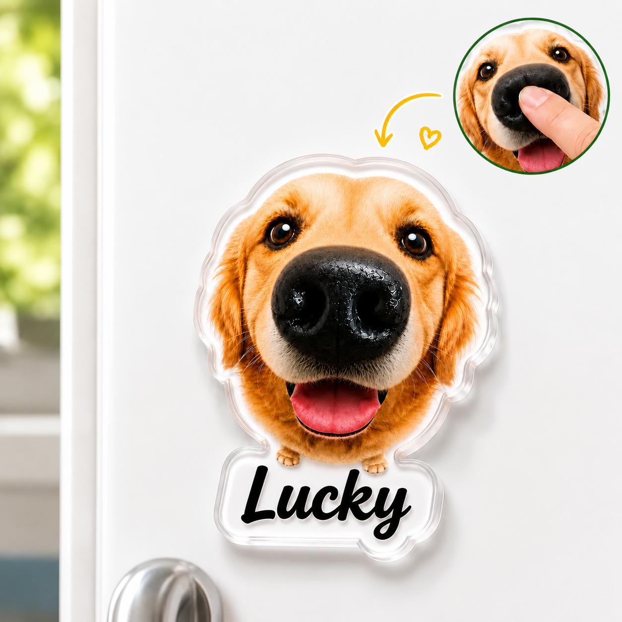 Personalized Dog Nose Squeeze Toy Fridge Magnet Gift HN590 - Acrylic Squishy Fridge Magnet Fix GradoCreations