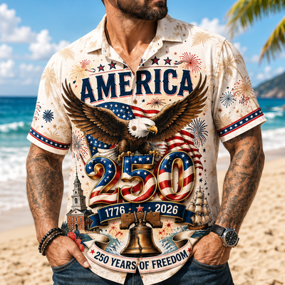250 Years of Freedom Hawaiian Shirt for Dad Custom Gift HN590 - AOP Hawai Shirt Fix GradoCreations