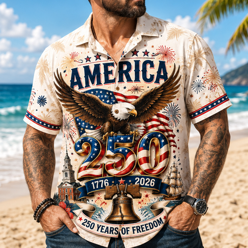 250 Years of Freedom Hawaiian Shirt for Dad Custom Gift HN590 - AOP Hawai Shirt Fix GradoCreations