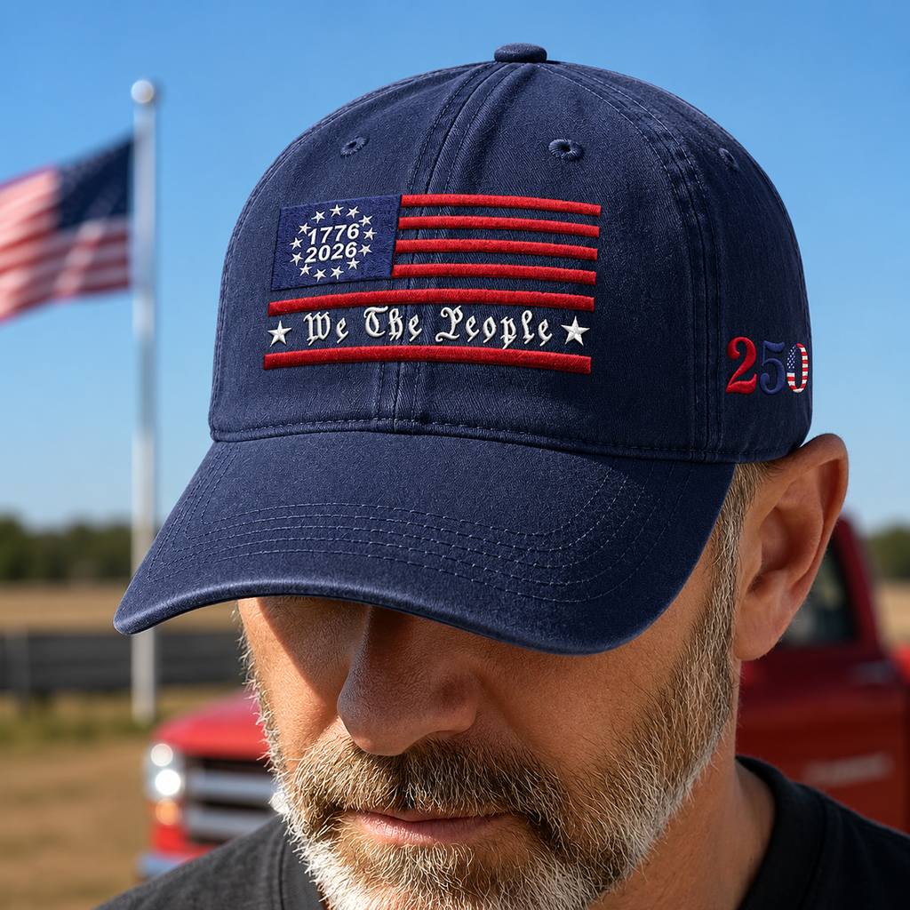 Personalized Embroidered Washed Cap USA Flag Gift for Independence Day HN590 - Embroidered Washes Cap Fix GradoCreations