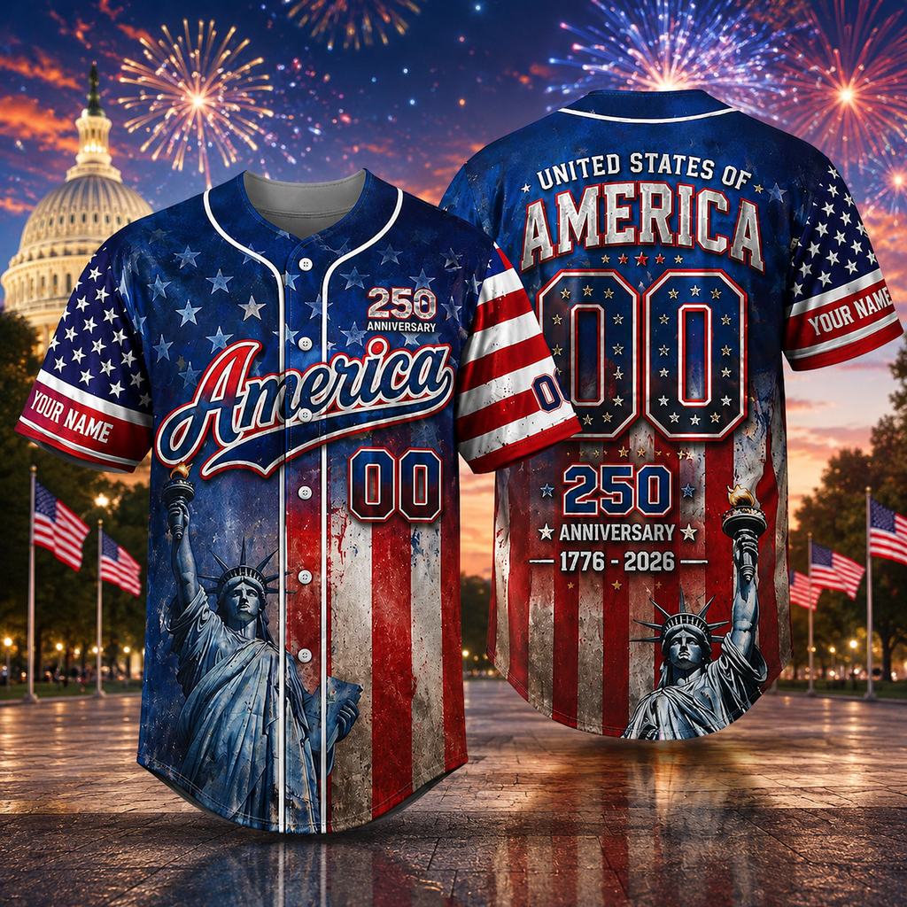 Personalized America Patriotic Baseball Jersey Shirt Custom Name Gift for 4th of July Jersey Baseball Shirt GradoCreations