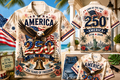 250 Years of Freedom Hawaiian Shirt for Dad Custom Gift HN590 - AOP Hawai Shirt Fix GradoCreations