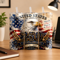 Personalized 250th Anniversary USA Eagle Skinny Tumbler Gift HN590 - Skinny Tumbler GradoCreations