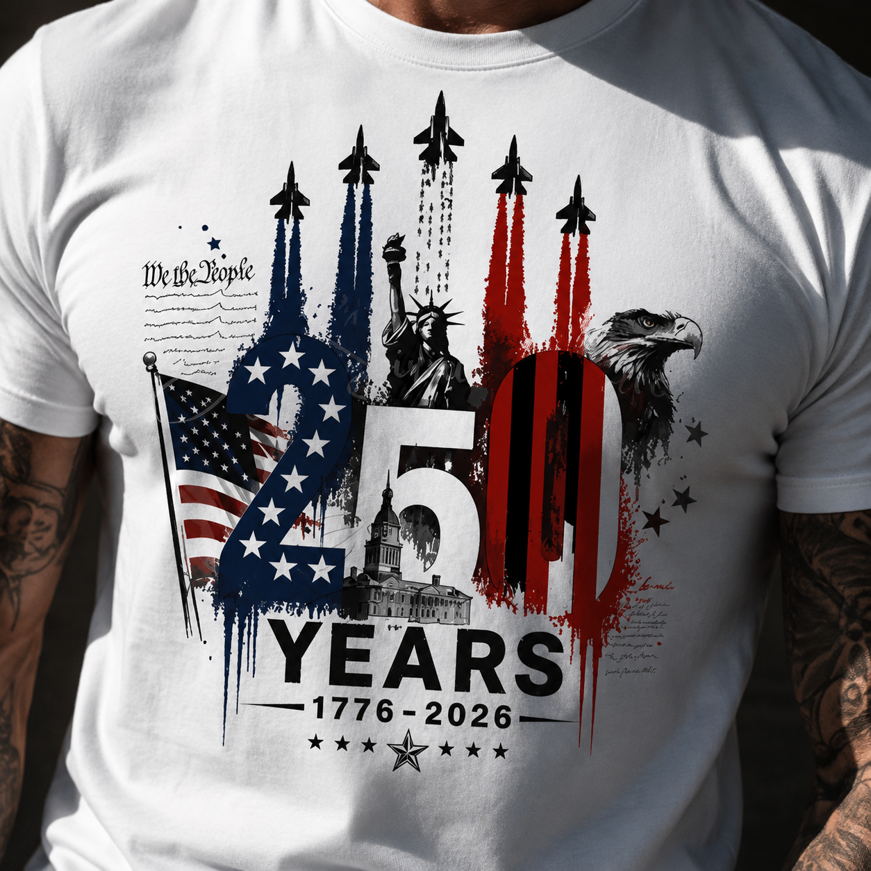 Personalized 250th Anniversary T-Shirt Custom Photo Gift HN590 - Tshirt GradoCreations