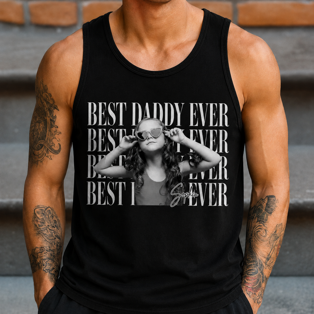 Personalized Vintage Photo Tank Top Unique Gift for Dad HN590 - 3D Tanktop GradoCreations