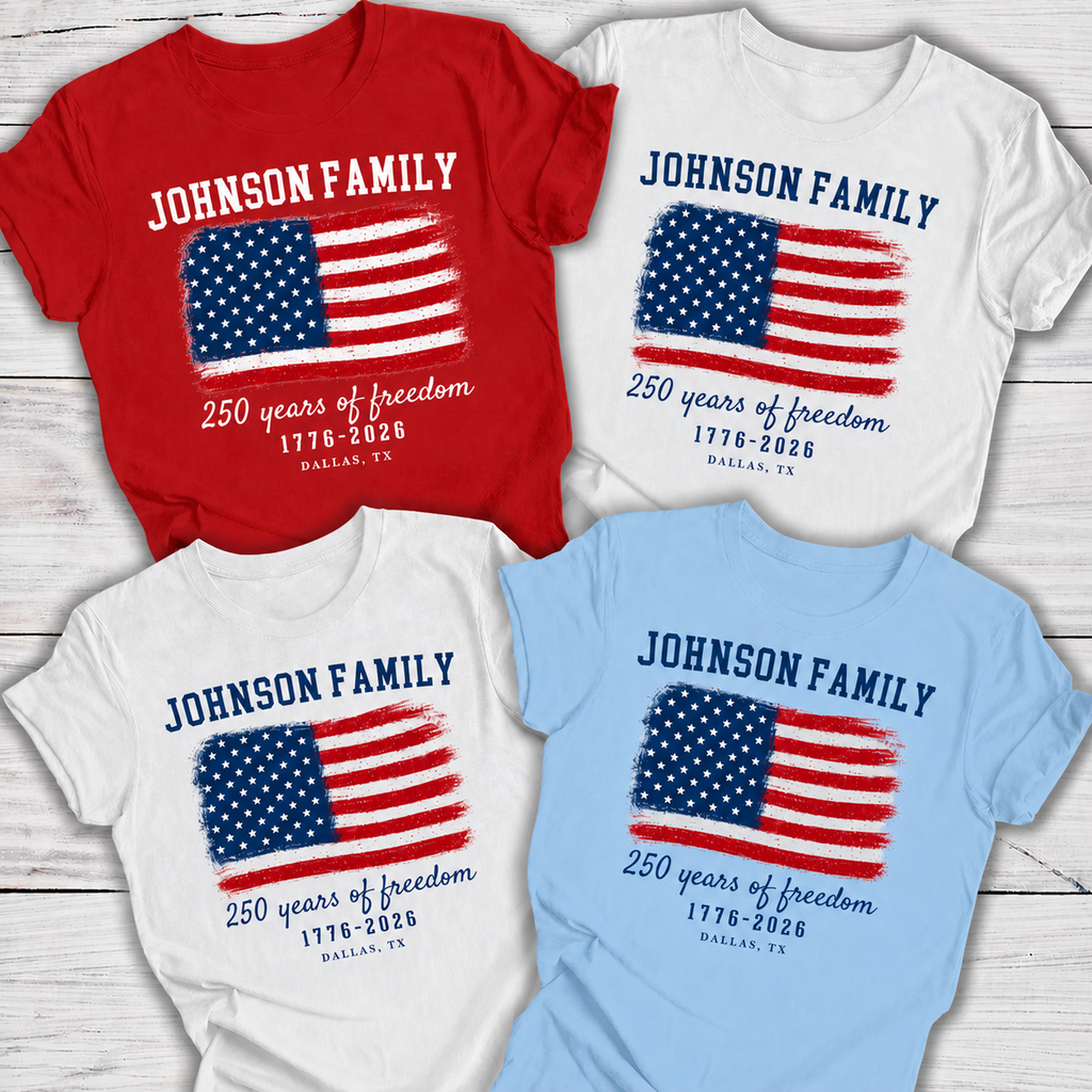 Personalized 4th of July Family Name T-Shirt Custom Design HN590 - Tshirt FIX GradoCreations