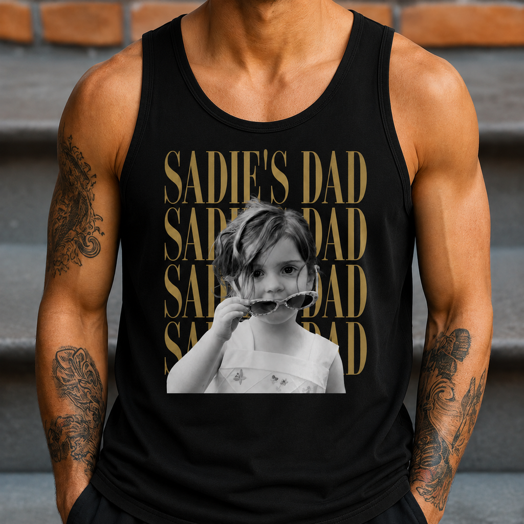 Personalized Vintage Photo Tank Top Custom Gift for Dad HN590 - 3D Tanktop GradoCreations