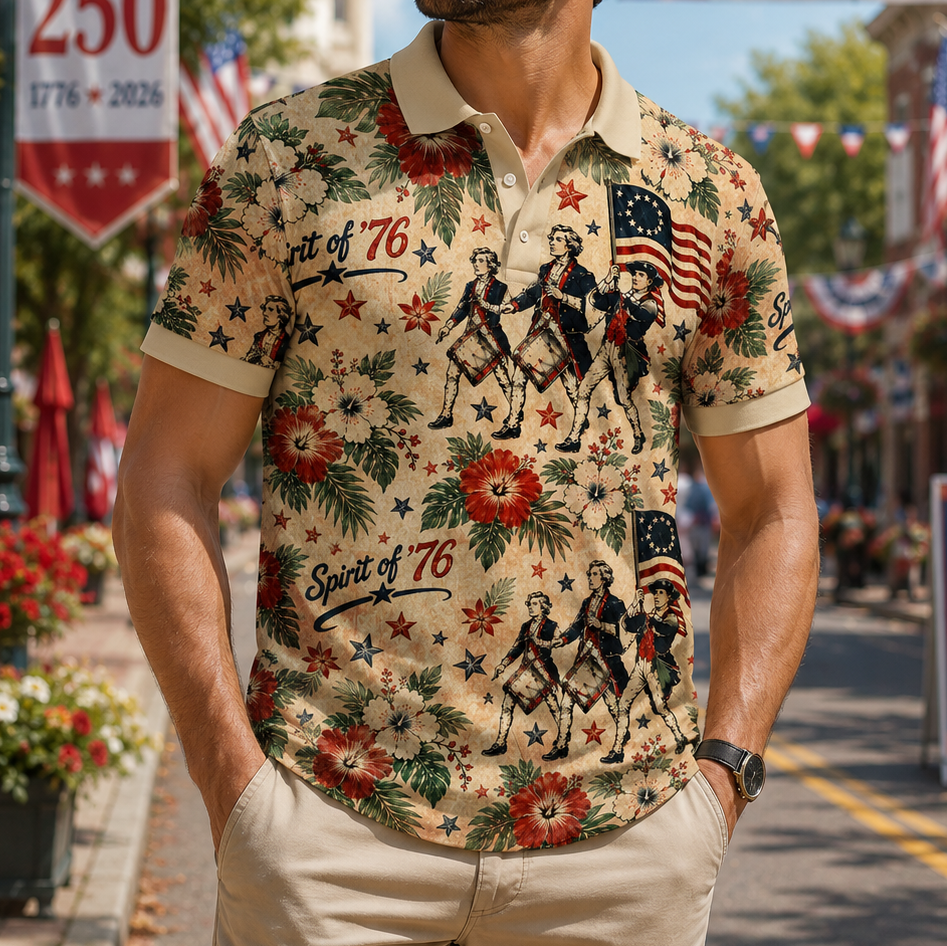 Custom Patriotic Polo Shirt 250 Years America Gift for Dad HN590 - Men's Polo Shirt fix GradoCreations