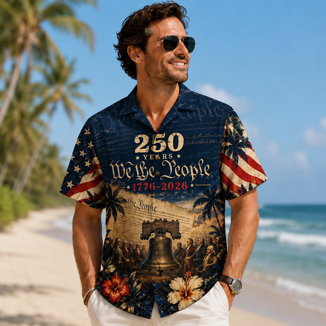 Personalized 250 Years We The People Hawaiian Shirt for Dad HN590 - AOP Hawai Shirt GradoCreations