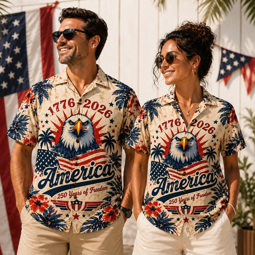 Personalized Hawaii Shirt 250 Years of Freedom Gift for Dad HN590 - AOP Hawai Shirt Fix GradoCreations