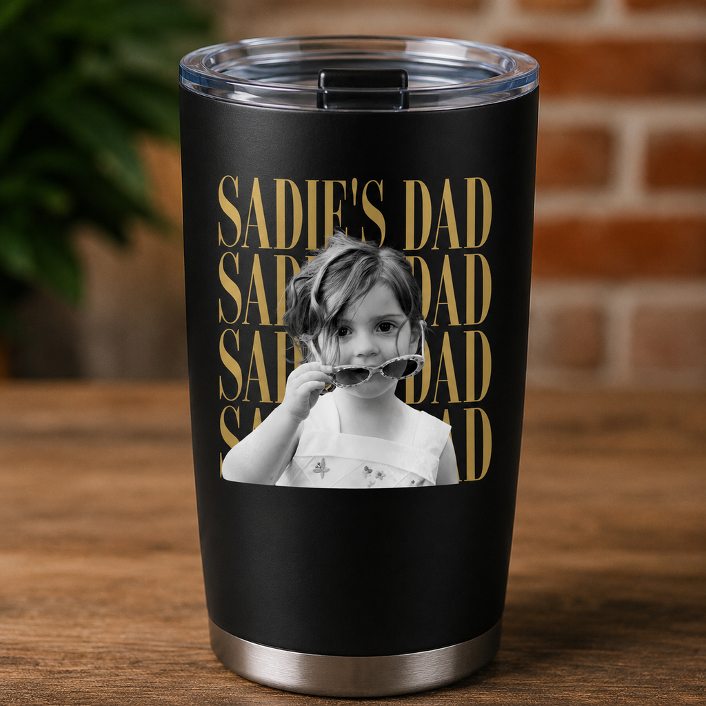 Personalized Vintage Photo Tumbler Custom Gift for Dad or Mom HN590 - Fat Tumbler GradoCreations