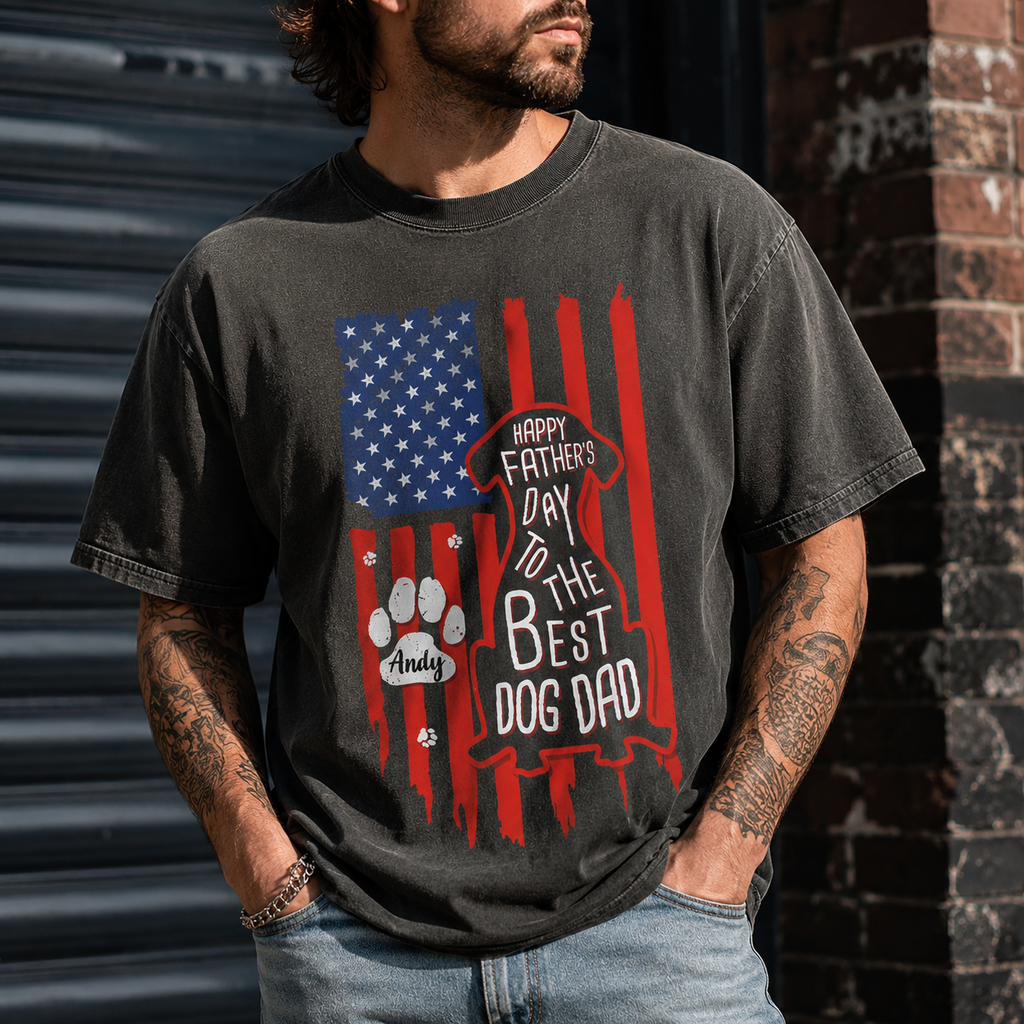 Custom Comfort Shirt Gift for Dog Dad Happy Father's Day Comfort Shirt GradoCreations
