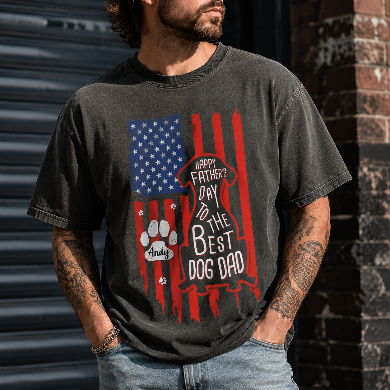 Custom Comfort Shirt Gift for Dog Dad Happy Father's Day Comfort Shirt GradoCreations