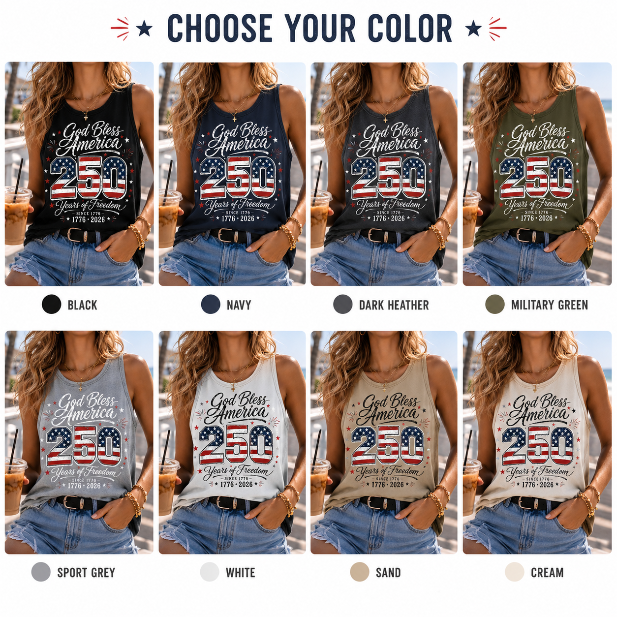 God Bless America Independence Day Tank Top Custom Gift for Dad HN590 - 3D Tanktop GradoCreations