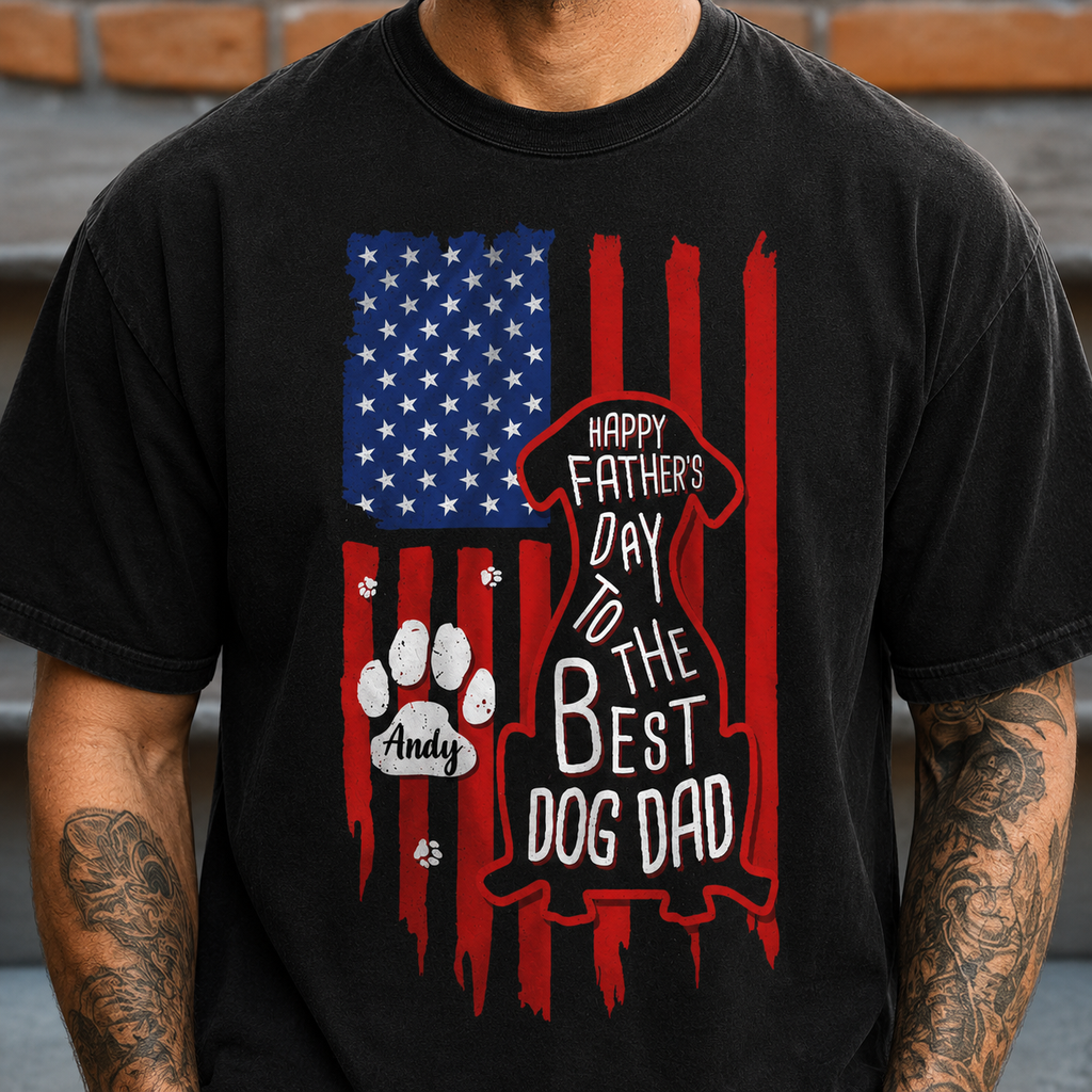 Personalized Father's Day T-Shirt for Best Dog Dad Gift HN590 - Tshirt GradoCreations