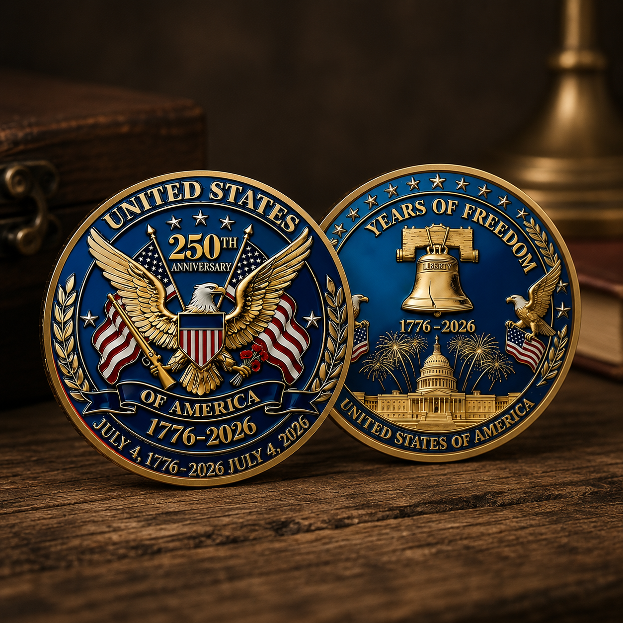 USA 250th Anniversary Commemorative Coin Independence Day Gift HN590 - Commemorative Coin FIX GradoCreations