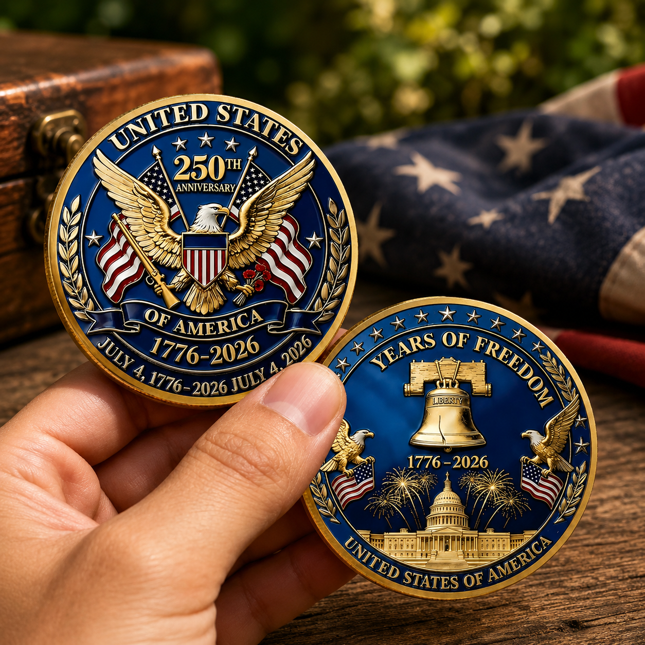 USA 250th Anniversary Commemorative Coin Independence Day Gift HN590 - Commemorative Coin FIX GradoCreations