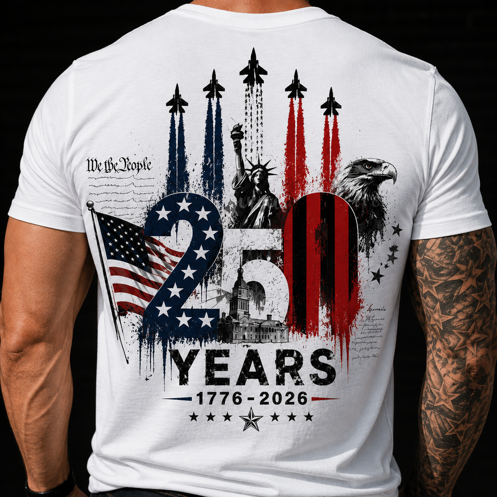 Personalized 250th Anniversary T-Shirt Custom Family Gift HN590 - Tshirt Back GradoCreations