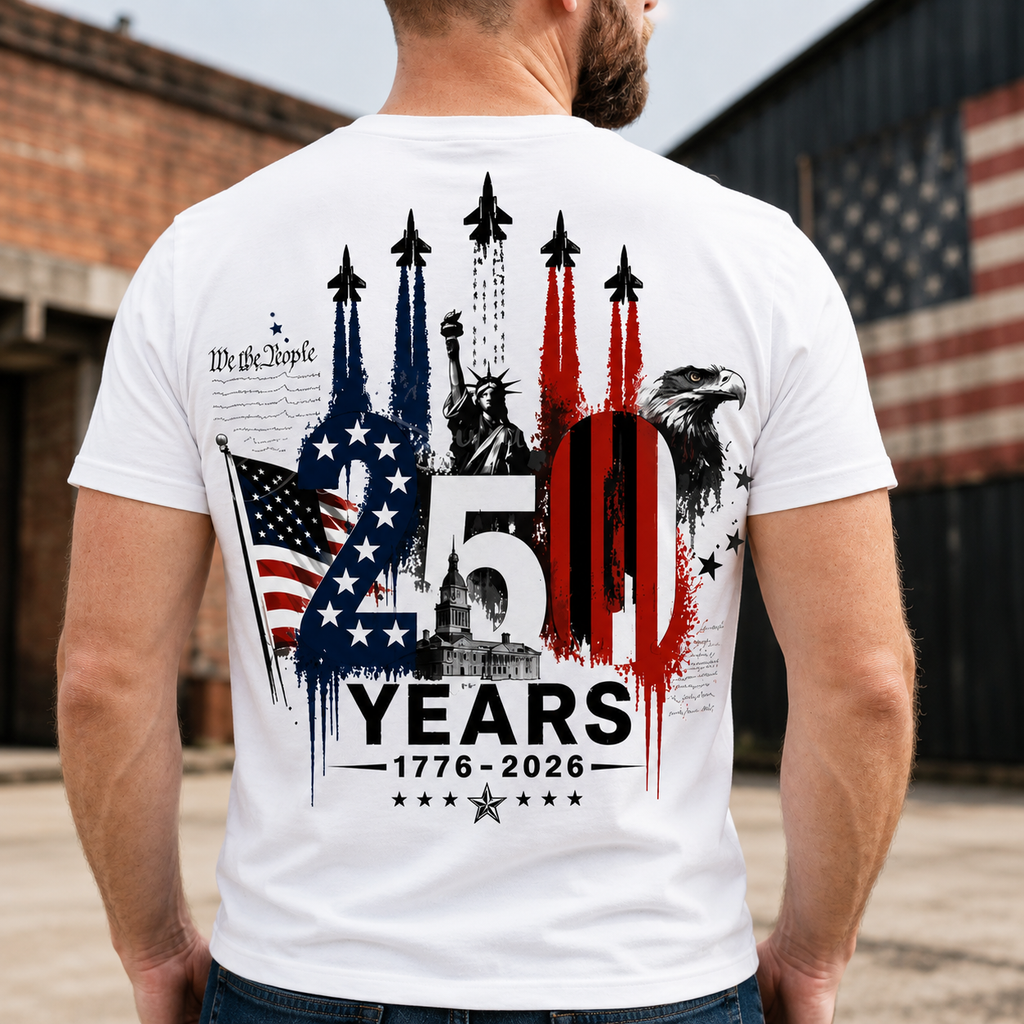 Personalized 250th Anniversary T-Shirt Custom Family Gift HN590 - Tshirt Back GradoCreations