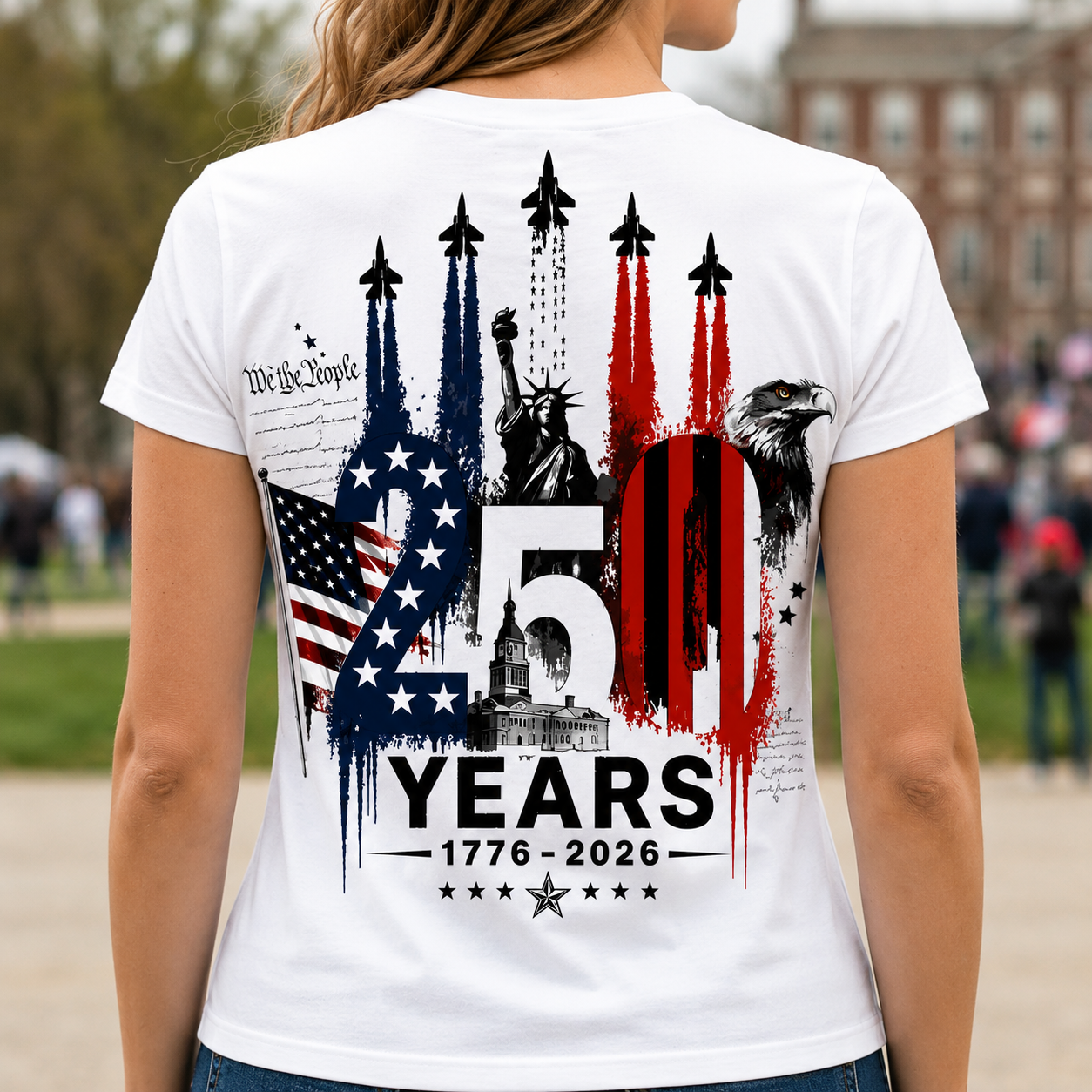 Personalized 250th Anniversary T-Shirt Custom Family Gift HN590 - Tshirt Back GradoCreations