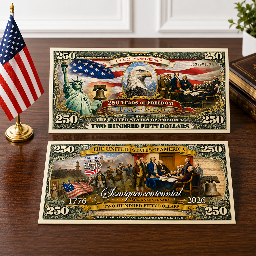 Pack of 20 Personalized USA 250th Anniversary Bills Gift Commemorative Bills GradoCreations
