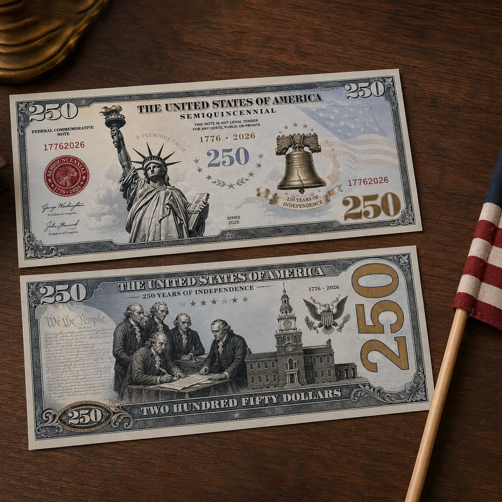 Pack of 20 USA 250th Anniversary Commemorative Bills Gift Commemorative Bills GradoCreations