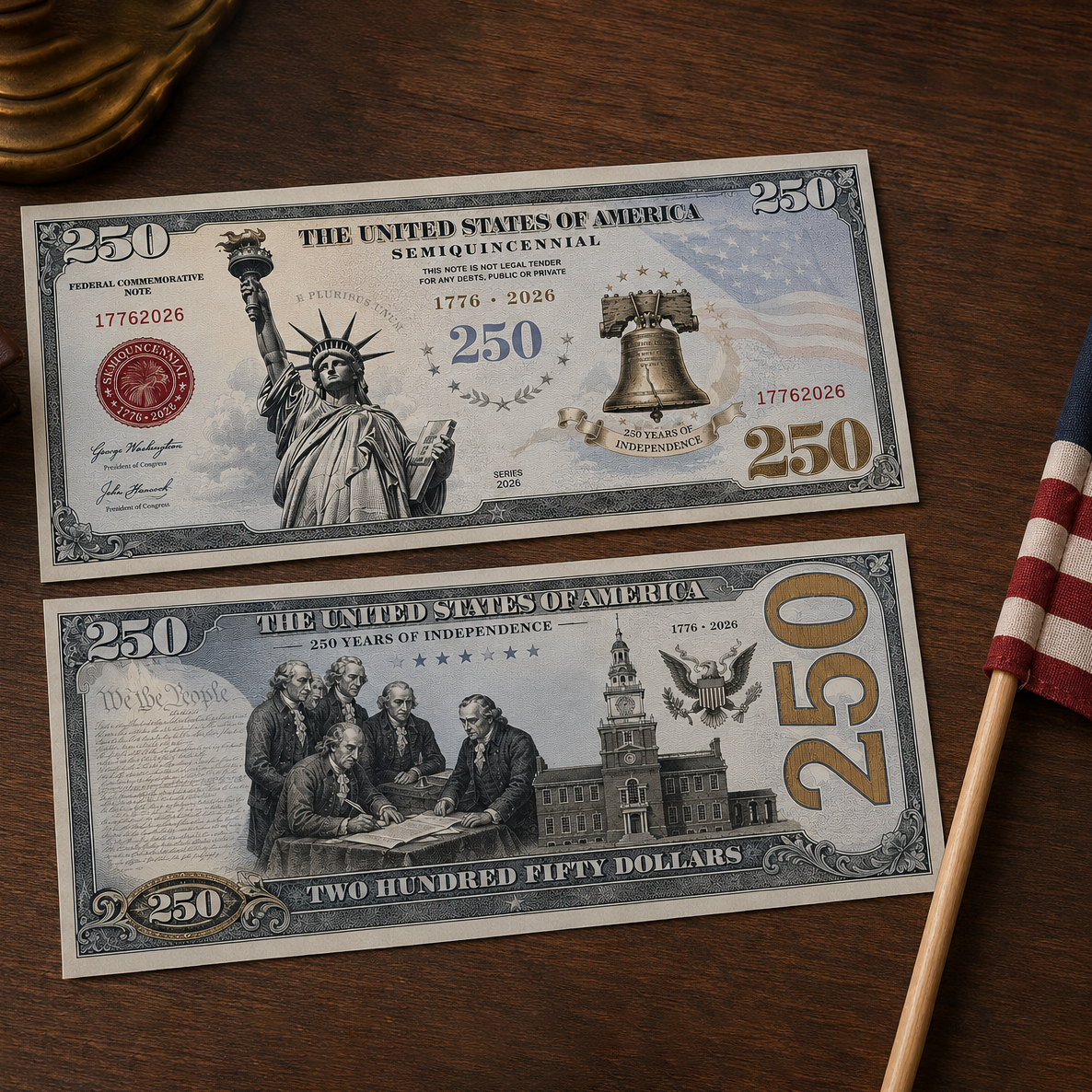Pack of 20 USA 250th Anniversary Commemorative Bills Gift Commemorative Bills GradoCreations